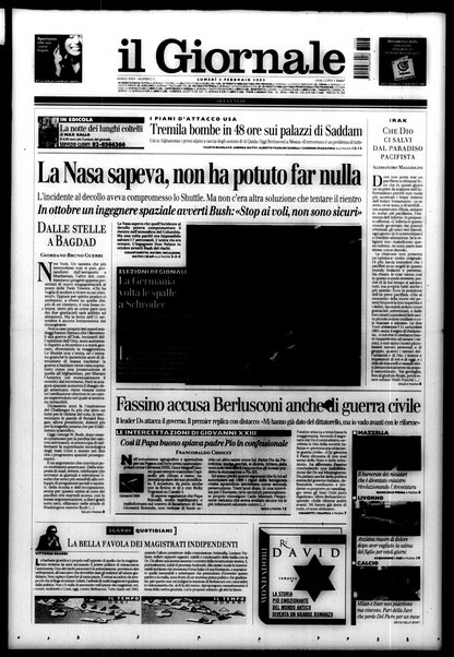 Il giornale del lunedi